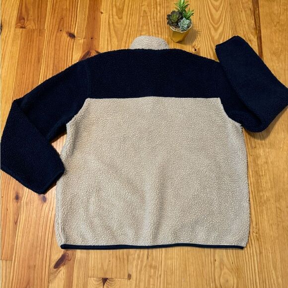 Orvis Snap-Front Sherpa Fleece Pullover Men’s SIZE XXL Blue Beige Color Block - Picture 7 of 7